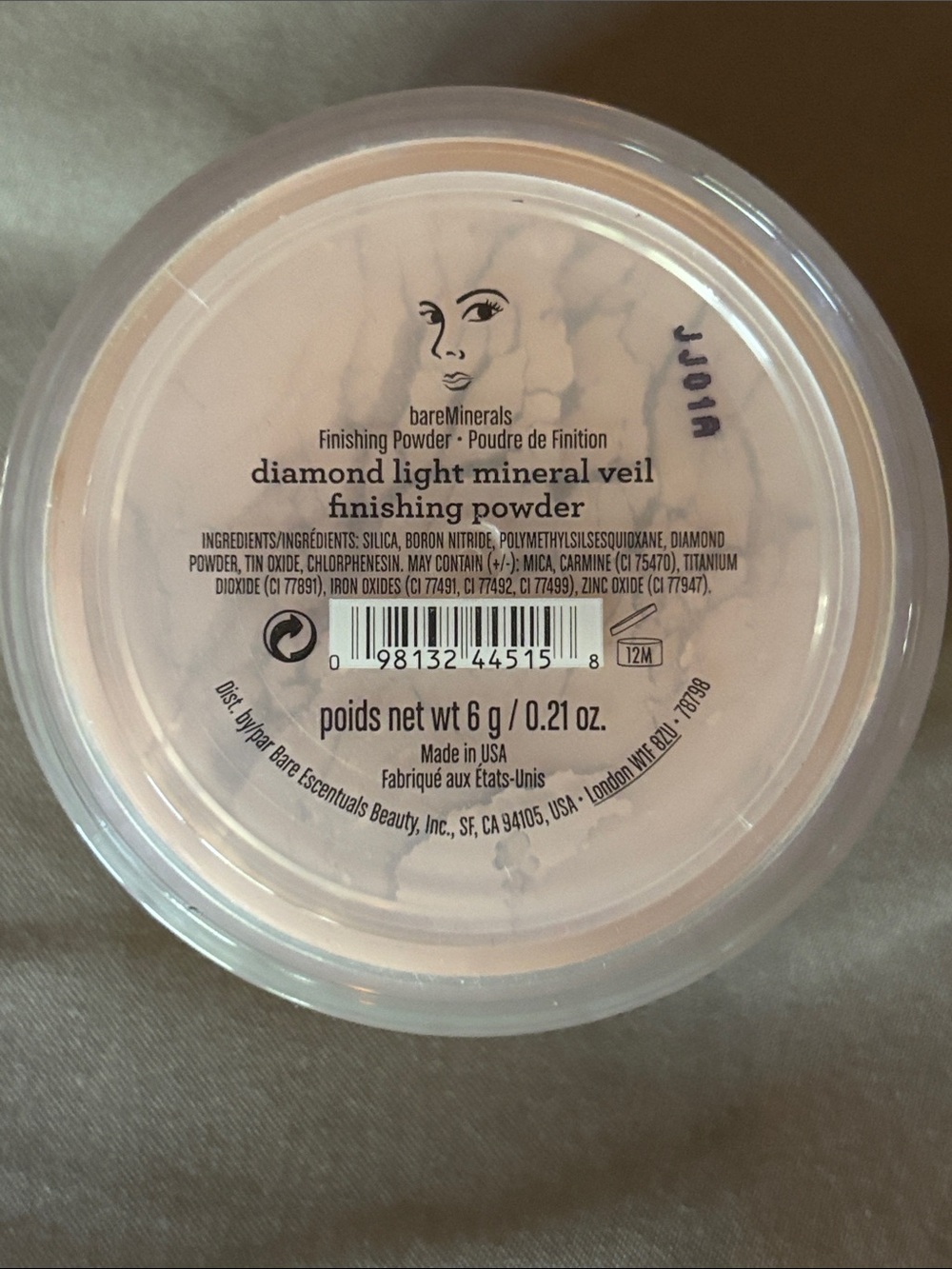 NEW Sealed BareMinerals Diamond Light Mineral Veil Finishing Powder 6g/0.21 oz